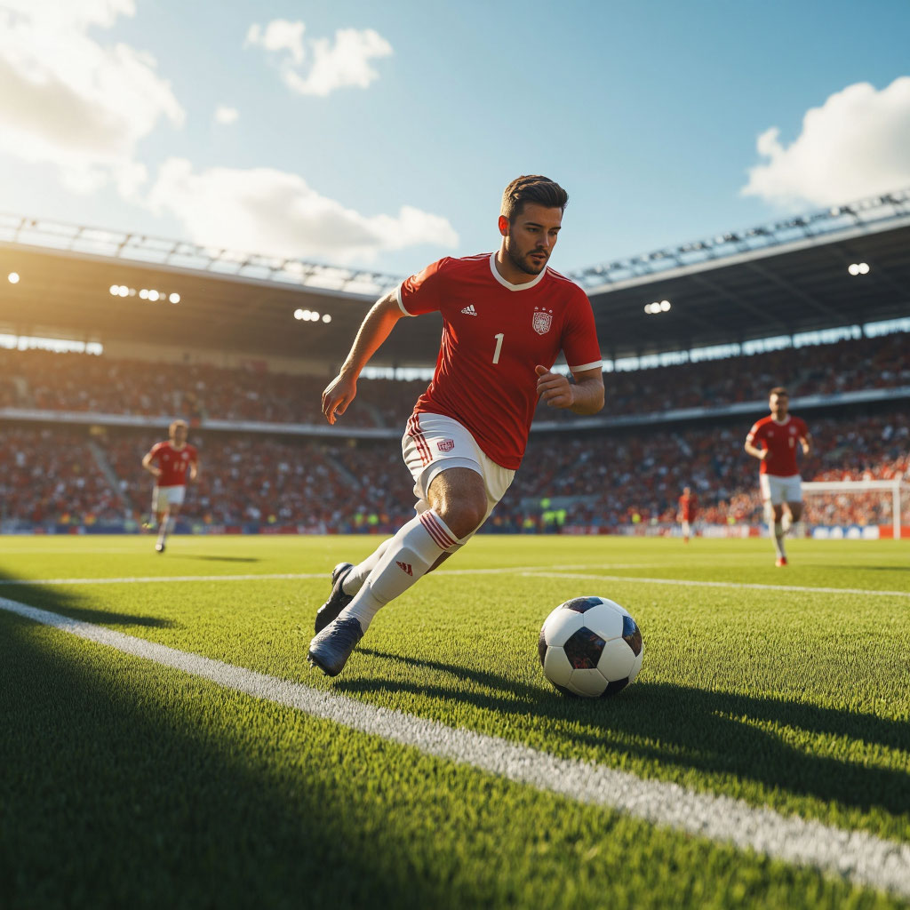 Football stadium under lights