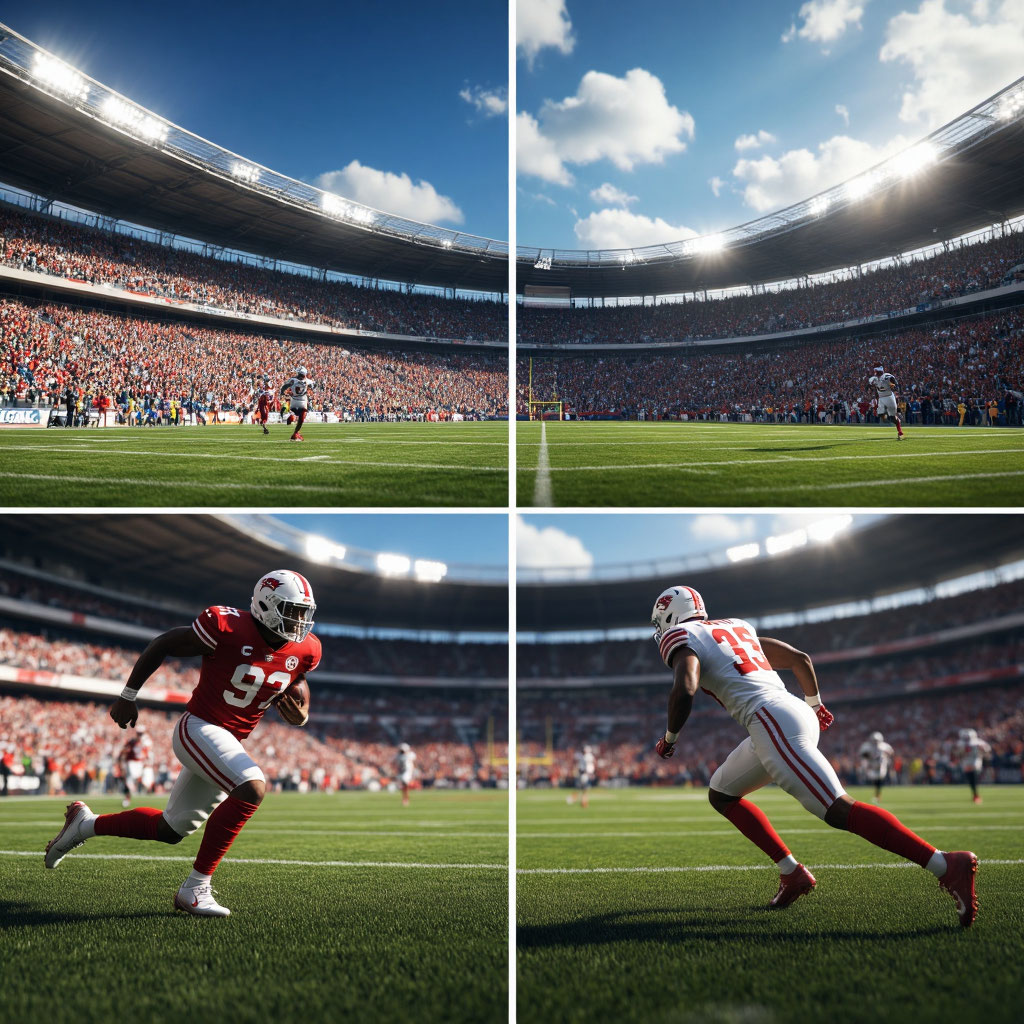 Football stadium under lights